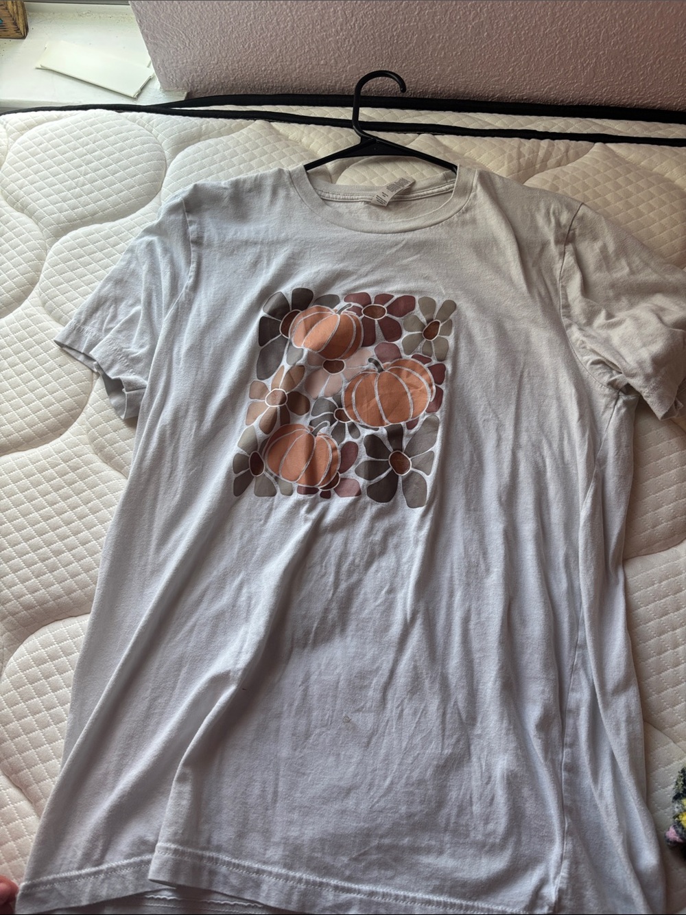 Bella Canvas Light Gray Short Sleeve Tee with Subtle Floral Print